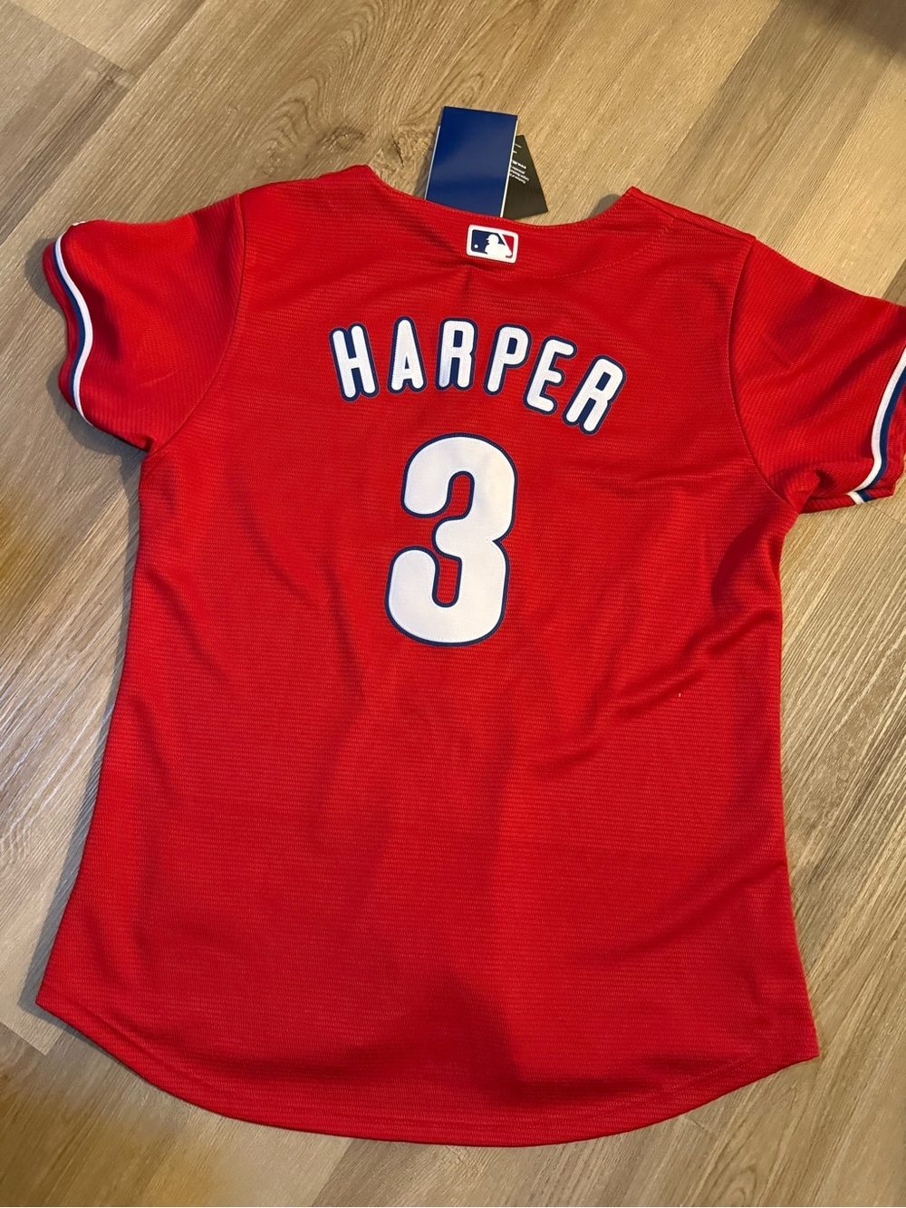 Majestic Red Harper #3 Kids Baseball Jersey